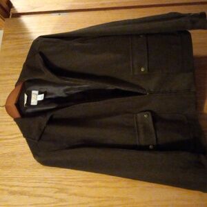 Womens talbots petites  suede jacket stretch24 inches long 19 armpit sz 8